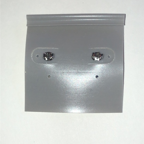 Navy Blue Round Stud Earrings - Fashion Earrings - Picture 4 of 4